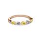 2 - Keva 3.00 mm Yellow Sapphire and Lab Grown Diamond 5 Stone Wedding Band 