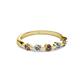 2 - Keva 3.00 mm Smoky Quartz and Lab Grown Diamond 5 Stone Wedding Band 