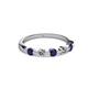 2 - Keva 3.00 mm Blue Sapphire and Lab Grown Diamond 5 Stone Wedding Band 