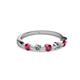 2 - Keva 3.00 mm Ruby and Lab Grown Diamond 5 Stone Wedding Band 