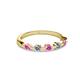 2 - Keva 3.00 mm Pink Sapphire and Lab Grown Diamond 5 Stone Wedding Band 