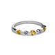 2 - Keva 3.00 mm Citrine and Lab Grown Diamond 5 Stone Wedding Band 