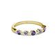 2 - Keva 3.00 mm Iolite and Lab Grown Diamond 5 Stone Wedding Band 