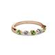 2 - Keva 3.00 mm Peridot and Lab Grown Diamond 5 Stone Wedding Band 