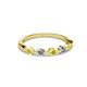 2 - Keva 3.00 mm Yellow Sapphire and Lab Grown Diamond 5 Stone Wedding Band 