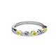 2 - Keva 3.00 mm Yellow and White Lab Grown Diamond 5 Stone Wedding Band 