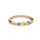 2 - Keva 3.00 mm Yellow and White Lab Grown Diamond 5 Stone Wedding Band 