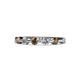 1 - Keva 3.00 mm Smoky Quartz and Lab Grown Diamond 5 Stone Wedding Band 