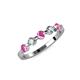 3 - Keva 3.40 mm Pink Sapphire and Lab Grown Diamond 5 Stone Wedding Band 