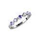 3 - Keva 3.40 mm Tanzanite and Lab Grown Diamond 5 Stone Wedding Band 