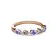 2 - Keva 3.40 mm Tanzanite and Lab Grown Diamond 5 Stone Wedding Band 