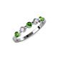 3 - Keva 3.40 mm Green Garnet and Lab Grown Diamond 5 Stone Wedding Band 
