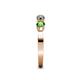 5 - Keva 3.40 mm Green Garnet and Lab Grown Diamond 5 Stone Wedding Band 