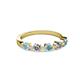 2 - Keva 3.40 mm Aquamarine and Lab Grown Diamond 5 Stone Wedding Band 