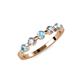 3 - Keva 3.40 mm Aquamarine and Lab Grown Diamond 5 Stone Wedding Band 