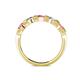 4 - Keva 3.40 mm Pink Tourmaline and Lab Grown Diamond 5 Stone Wedding Band 