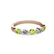 2 - Keva 3.40 mm Peridot and Lab Grown Diamond 5 Stone Wedding Band 