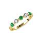 3 - Keva 3.40 mm Emerald and Lab Grown Diamond 5 Stone Wedding Band 