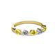 2 - Keva 3.40 mm Yellow Sapphire and Lab Grown Diamond 5 Stone Wedding Band 