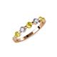 3 - Keva 3.40 mm Yellow Sapphire and Lab Grown Diamond 5 Stone Wedding Band 