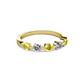 2 - Keva 3.40 mm Yellow Diamond and White Lab Grown Diamond 5 Stone Wedding Band 