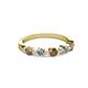 2 - Keva 3.40 mm Smoky Quartz and Lab Grown Diamond 5 Stone Wedding Band 