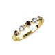 3 - Keva 3.40 mm Smoky Quartz and Lab Grown Diamond 5 Stone Wedding Band 