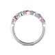 5 - Keva 3.40 mm Pink Sapphire and Lab Grown Diamond 5 Stone Wedding Band 