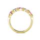 4 - Keva 3.40 mm Pink Sapphire and Lab Grown Diamond 5 Stone Wedding Band 