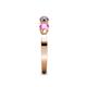 5 - Keva 3.40 mm Pink Sapphire and Lab Grown Diamond 5 Stone Wedding Band 