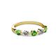 2 - Keva 3.40 mm Green Garnet and Lab Grown Diamond 5 Stone Wedding Band 