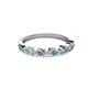 2 - Keva 3.40 mm Aquamarine and Lab Grown Diamond 5 Stone Wedding Band 