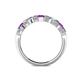 4 - Keva 3.40 mm Amethyst and Lab Grown Diamond 5 Stone Wedding Band 