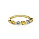 2 - Keva 3.40 mm Citrine and Lab Grown Diamond 5 Stone Wedding Band 