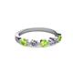 2 - Keva 3.40 mm Peridot and Lab Grown Diamond 5 Stone Wedding Band 