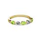 2 - Keva 3.40 mm Peridot and Lab Grown Diamond 5 Stone Wedding Band 