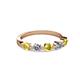 2 - Keva 3.40 mm Yellow Sapphire and Lab Grown Diamond 5 Stone Wedding Band 