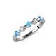 3 - Keva 3.40 mm Blue Topaz and Lab Grown Diamond 5 Stone Wedding Band 