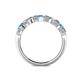 4 - Keva 3.40 mm Blue Topaz and Lab Grown Diamond 5 Stone Wedding Band 