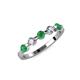 3 - Keva 3.40 mm Emerald and Lab Grown Diamond 5 Stone Wedding Band 
