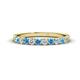 1 - Emlynn 2.70 mm Blue Topaz and Lab Grown Diamond 10 Stone Wedding Band 