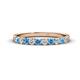 1 - Emlynn 2.70 mm Blue Topaz and Lab Grown Diamond 10 Stone Wedding Band 