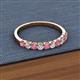 2 - Emlynn 2.70 mm Rhodolite Garnet and Lab Grown Diamond 10 Stone Wedding Band 