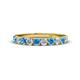 1 - Emlynn 3.00 mm Blue Topaz and Lab Grown Diamond 10 Stone Wedding Band 