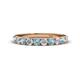 1 - Emlynn 3.00 mm Aquamarine and Lab Grown Diamond 10 Stone Wedding Band 