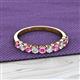 2 - Emlynn 3.00 mm Pink Sapphire and Lab Grown Diamond 10 Stone Wedding Band 