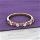 2 - Emlynn 3.00 mm Rhodolite Garnet and Lab Grown Diamond 10 Stone Wedding Band 