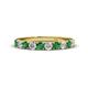 1 - Emlynn 3.00 mm Emerald and Lab Grown Diamond 10 Stone Wedding Band 