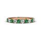 1 - Emlynn 3.00 mm Emerald and Lab Grown Diamond 10 Stone Wedding Band 