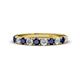 1 - Emlynn 3.00 mm Blue Sapphire and Lab Grown Diamond 10 Stone Wedding Band 